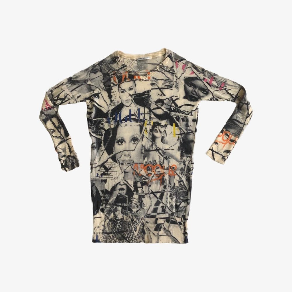 Graphic Print Long Sleeve Sweater Dress by Printed Artworks